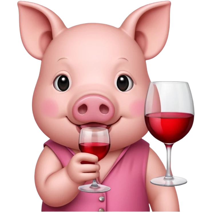 pig drinking wine emoji