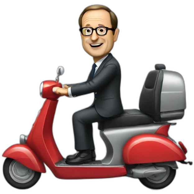 Hollande sur scooter emoji