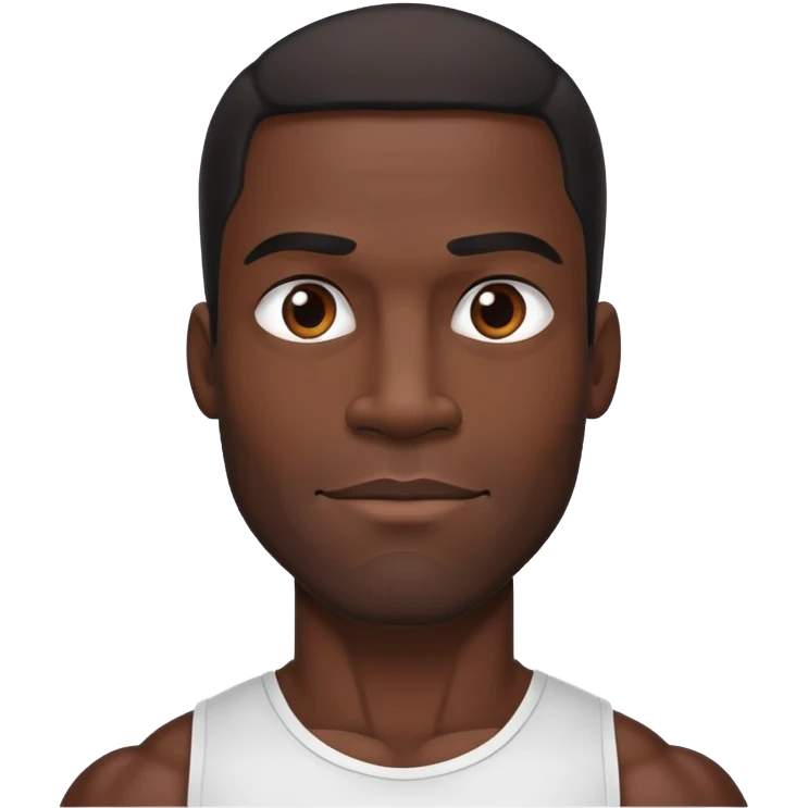 Tall muscular Black man with a friendly expression emoji