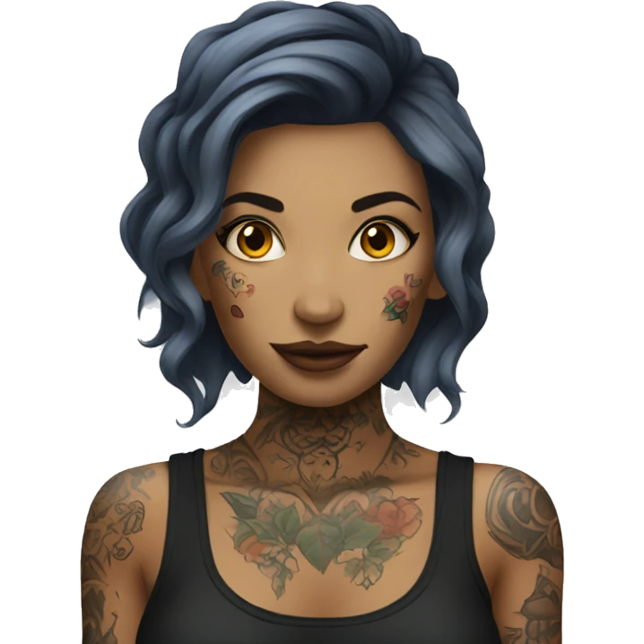 tattooed woman very attractive emoji