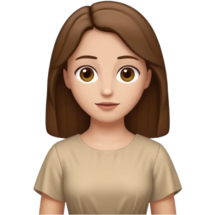 fullbody Lazarus's sister, Jesus's friend, brown hair, beige dress, normal emoji style, different pose emoji