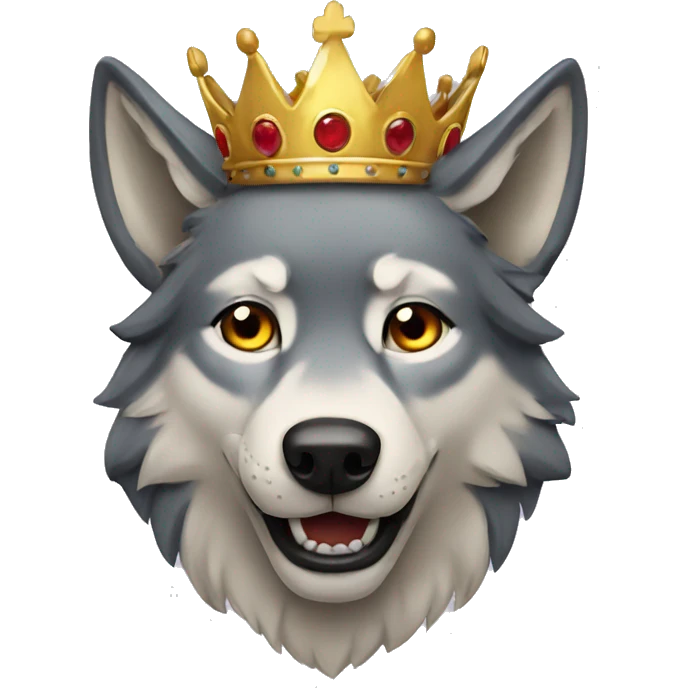 Wolf wearing a crown emoji