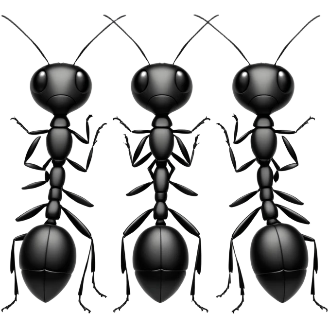 3 ants marching in a line  emoji