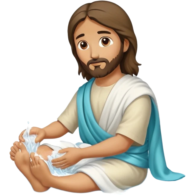 Jesus washing feet emoji