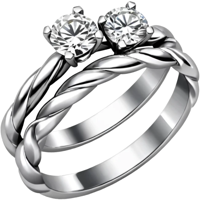 Diamond ring 💍 2 rings  twist with each other like engagement rings for man and women emoji