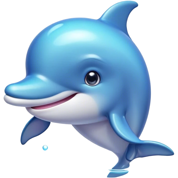 Cinematic Huggable Dolphin Portrait Emoji, Embracing a cuddly, rounded form with a soft, inviting silhouette and a gentle, warm smile, featuring smooth, glossy skin and large, endearing eyes that sparkle with affection, Simplified yet irresistibly adorable features, highly detailed, glowing with a tender, pastel aquatic glow, high shine, comforting and delightful, stylized with an air of plush marine lovability, soft glowing outline, capturing the essence of a super cute dolphin that seems as if it could be hugged into your heart! emoji
