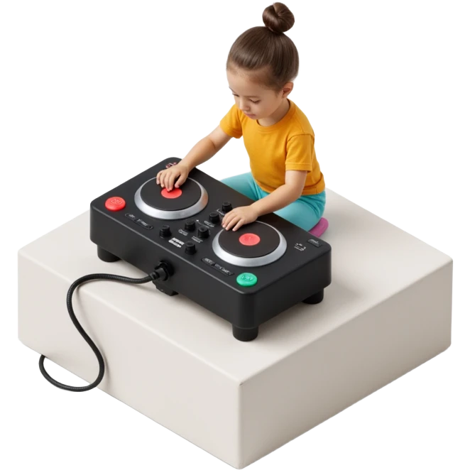 girl playing DJ set emoji