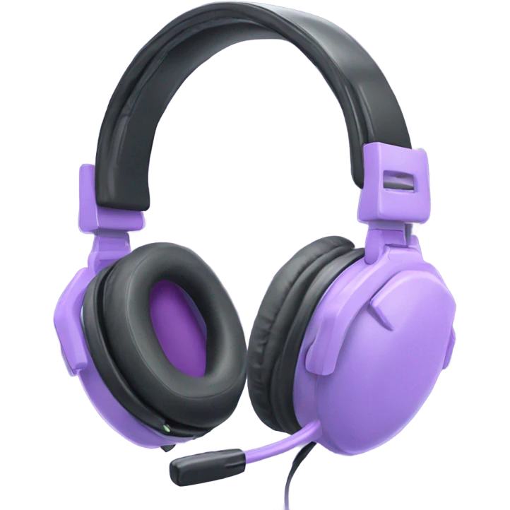 Lilac gaming headset emoji