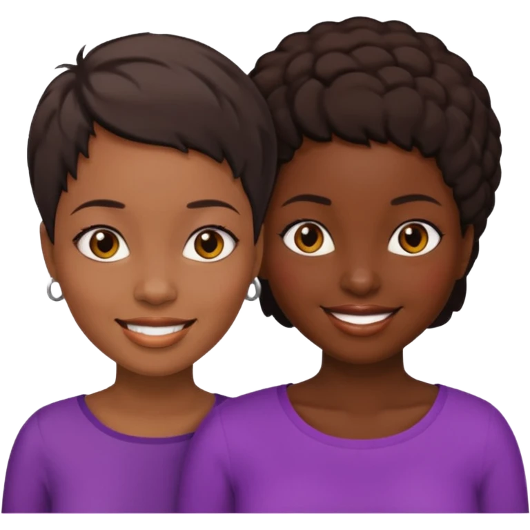 Ma meilleur amie et moi (femme) africaine cheveux court emoji