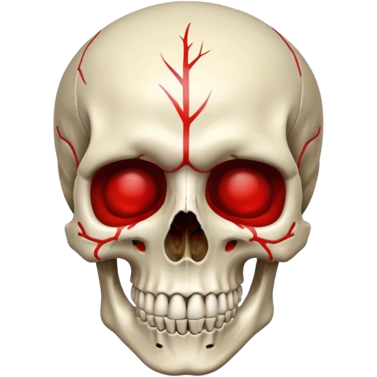 Skull With border red outline  emoji