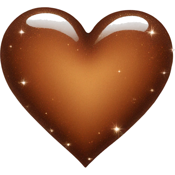 Brown heart with sparkles emoji