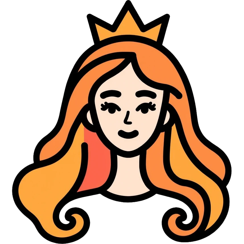Disney princess with long hair and tiara emoji