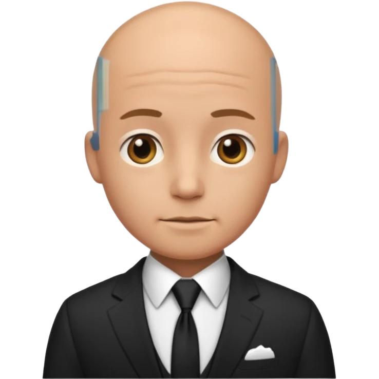 CUte bald man in suit emoji