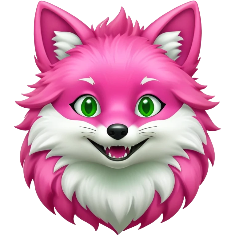 pink fox with green teeth emoji