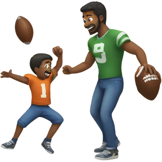 Dad throwing a football with son emoji