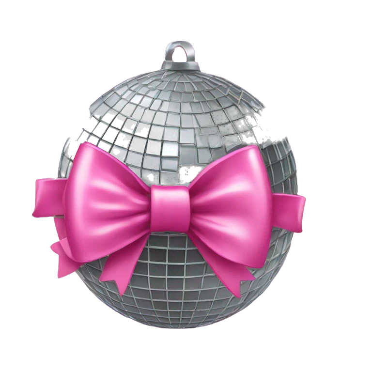 disco ball with pink bow emoji