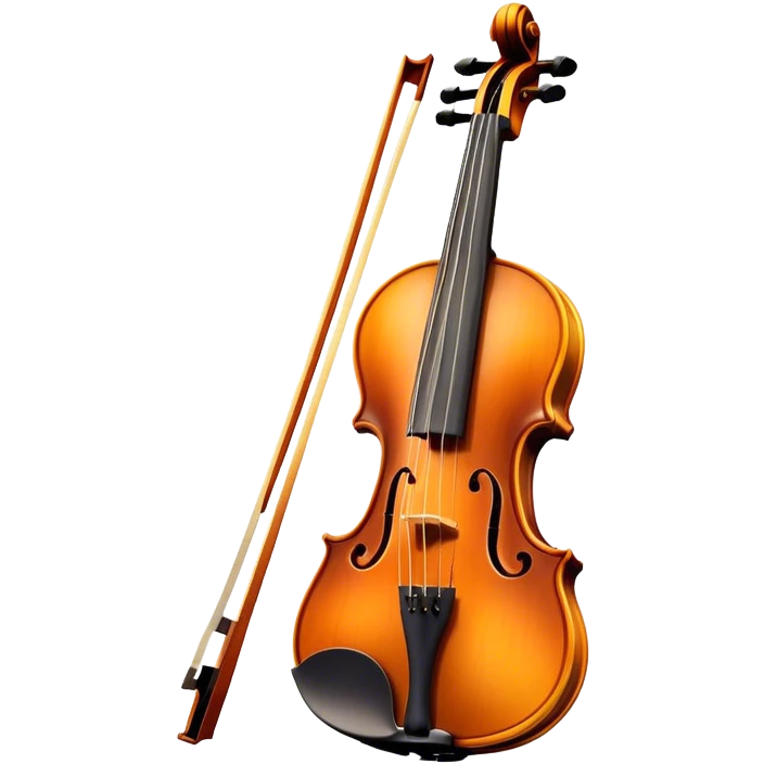 Cinematic Realistic Violin, rich polished wood with delicate curves, taut strings reflecting warm golden light, fine dust particles catching the glow, intricate f-holes adding elegance, glowing with an air of timeless beauty and musical soul. emoji