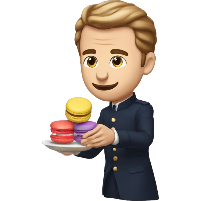 Macron qui mange des macarons  emoji