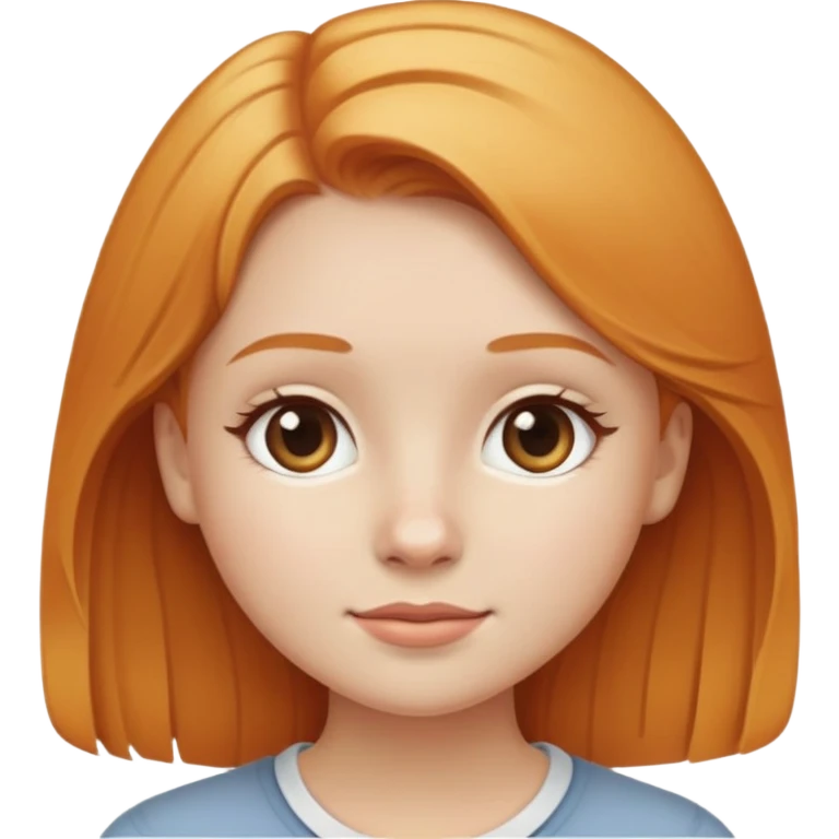 traditional simple emoji of young girl with ginger blonde hair, classic round face, simplified features, standard emoji style emoji