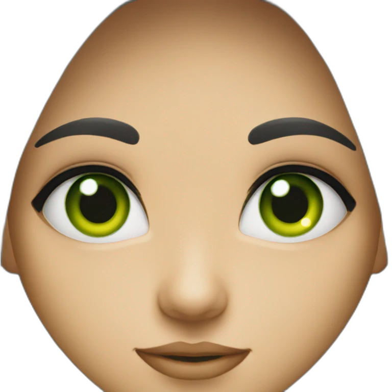 gazing girl in black shirt green eyes emoji