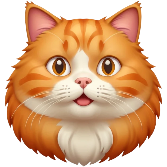 Chunky cat with surprised expression emoji