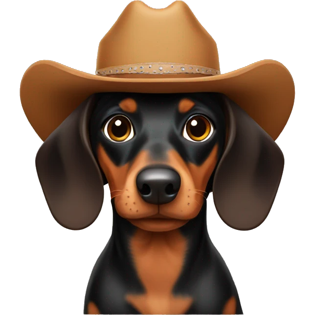 Dachshund wearing cowboy hat  emoji