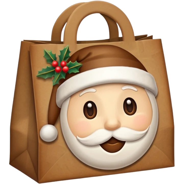 christmas paper lunch bag emoji