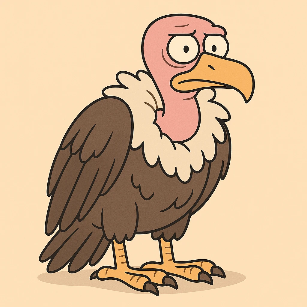a vulture, cartoon style emoji