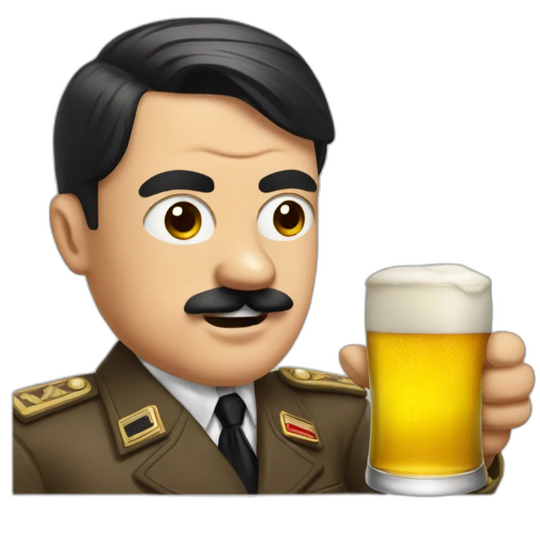 hitler drink beer emoji