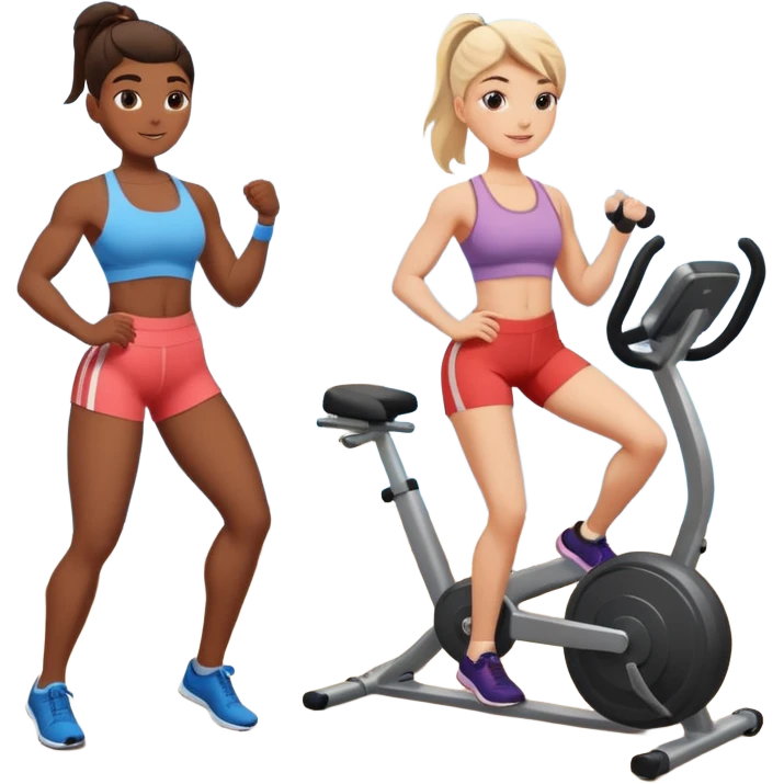 fitness girl and boy emoji