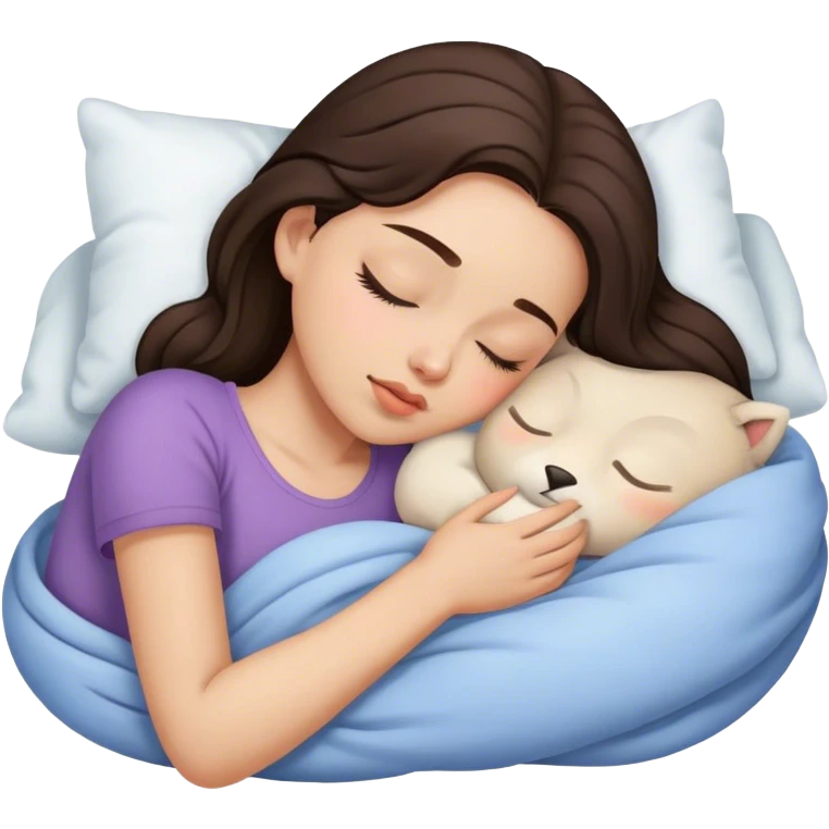 Brunette girl sleepin emoji