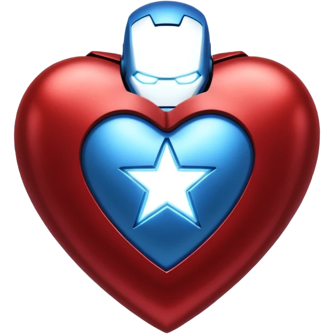 A red Iron Man heart with a glowing blue star in the center emoji