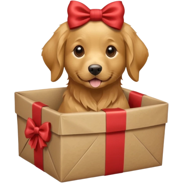 Dog in wrapped paper new yaer  emoji