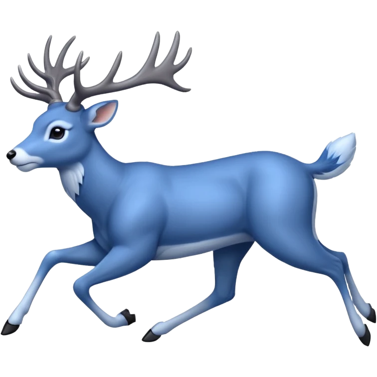 running blue dear emoji