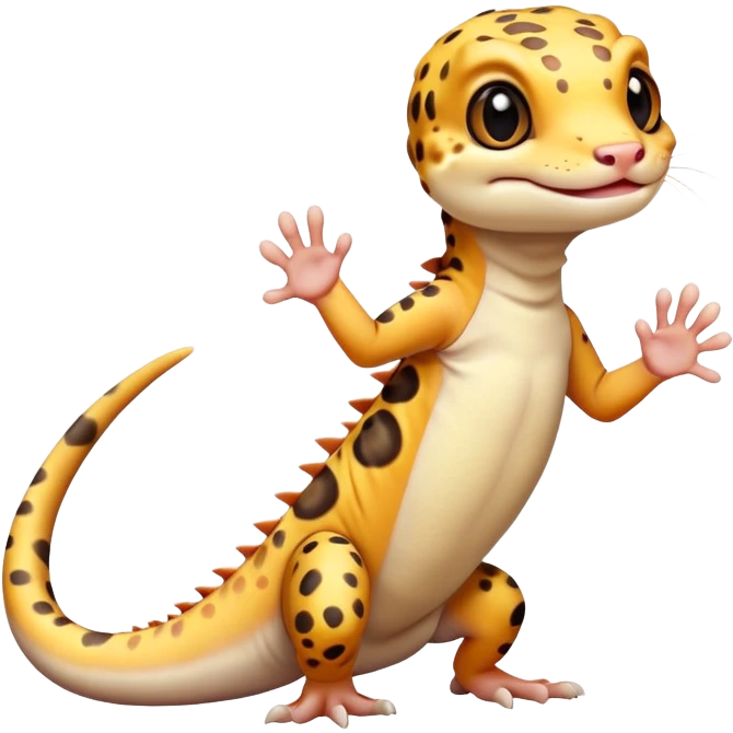 geco leopardino che saluta con la zampetta  emoji