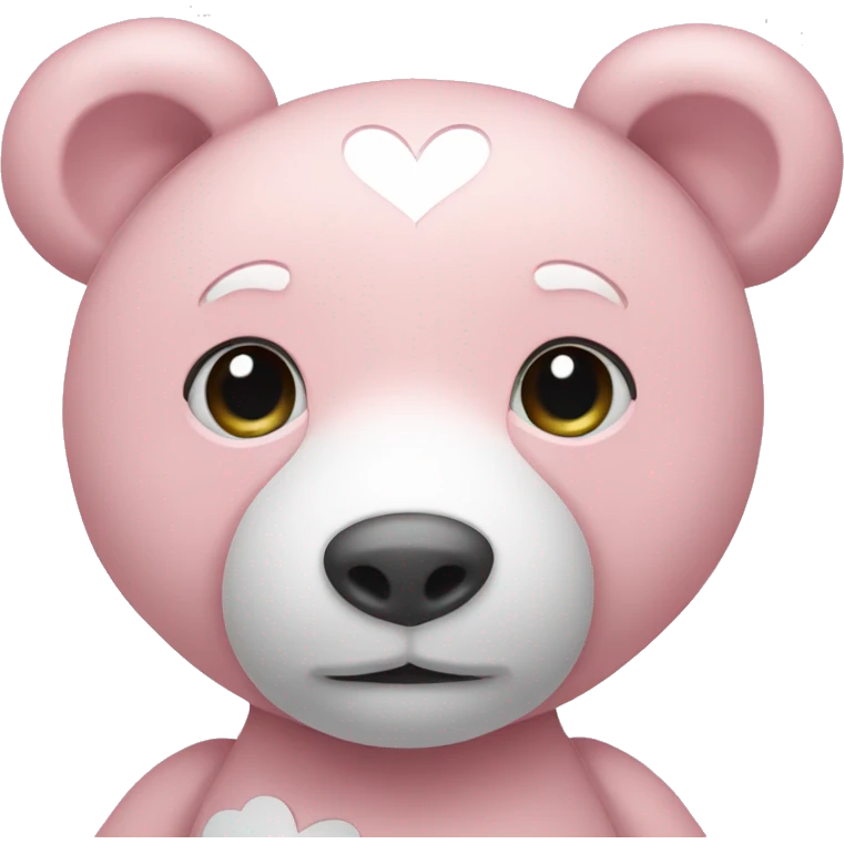Light pink teddy bear with white heart emoji