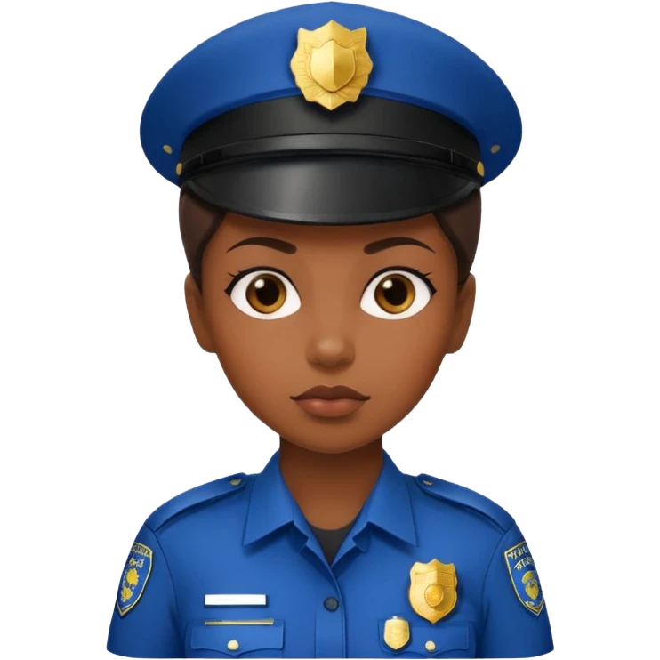 black woman wear police's uniform emoji