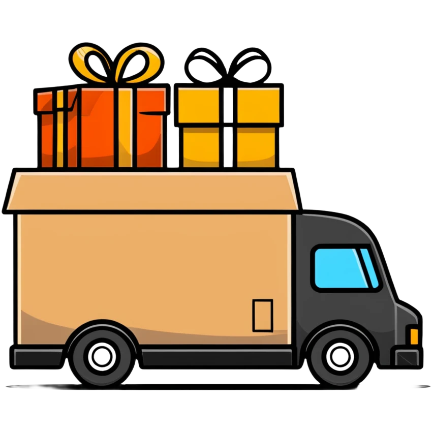 delivery truck with packages emoji