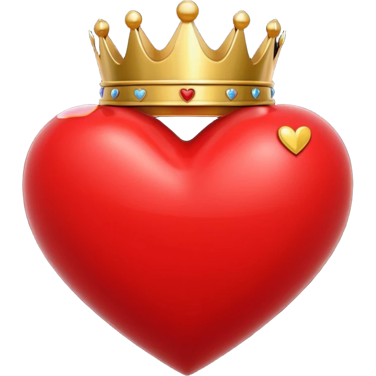 I want a red heart these emoji ❤️ and i also want a crown like this 👑 on it from front and it should be from a one side emoji