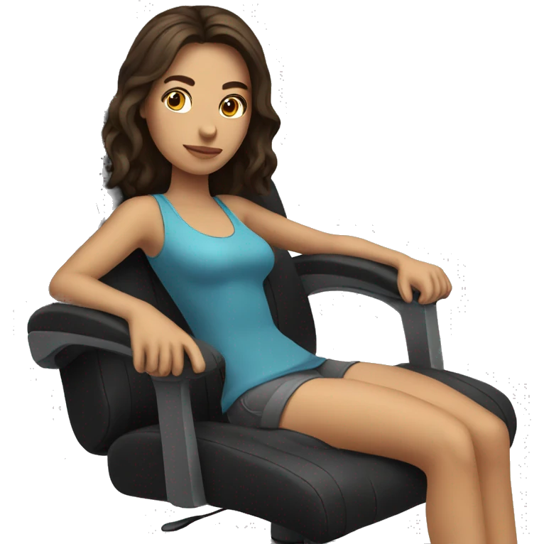 brunette on a Gaming chair emoji