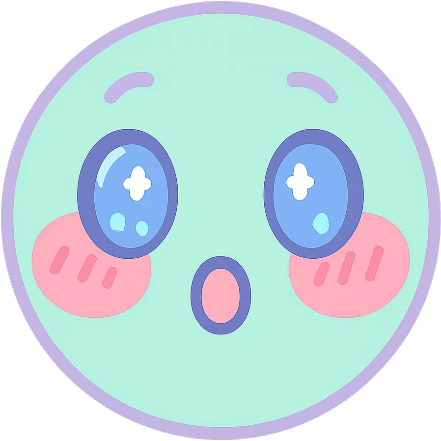 emoji rougissant et surpris, style kawaii emoji