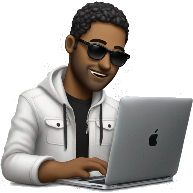 italian Music producer with a Macbook  emoji