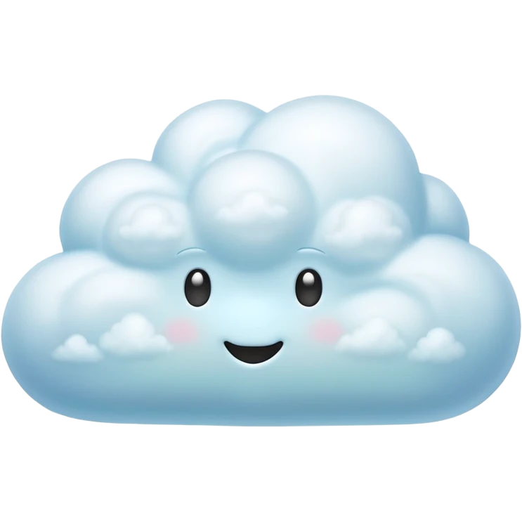 3d rendering, isolated, opalescent pearlescent, perfectly shaped, whimsical fluffy cloud emoji