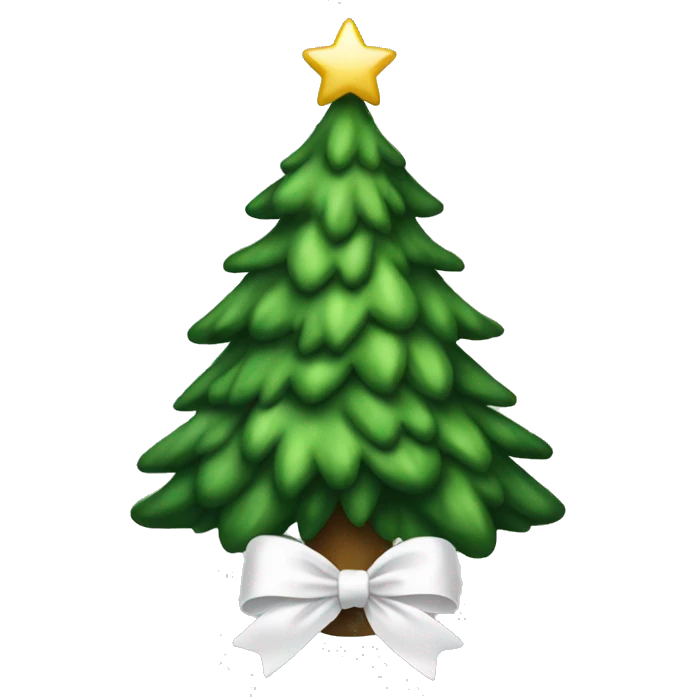 Christmas tree with white bow emoji