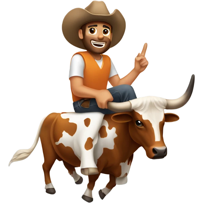 texas longhorn with adam riding it emoji
