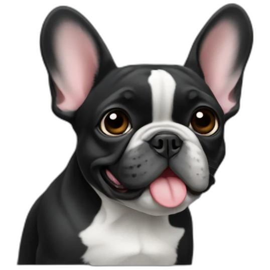 French bulldog-black--with-letter-M emoji