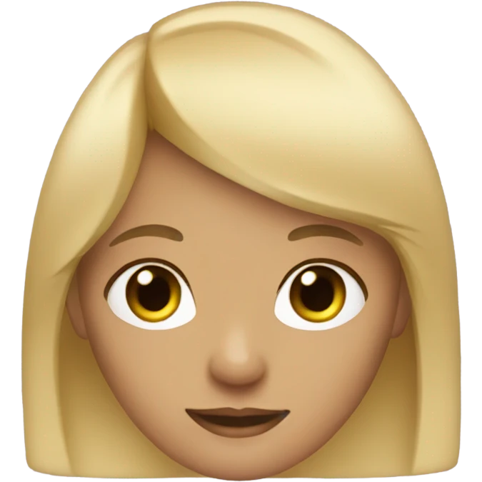 girl has blone hair and Bangs emoji