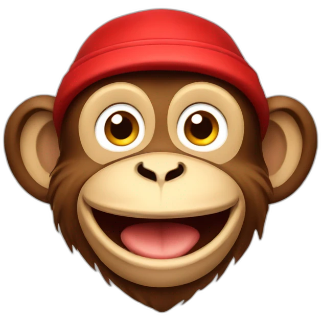 Happy_Monkey_with_red_hat emoji