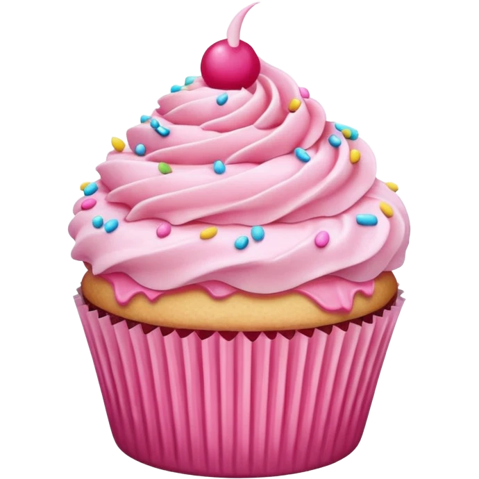 Cupcake with pink icing emoji