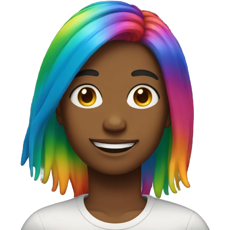 Gay person with rainbow hair emoji